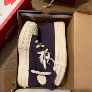 Converse Purple and White High-Top Sneakers